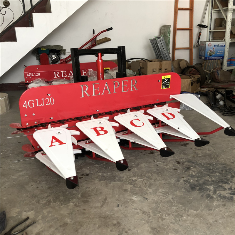 Handheld integrated rice and wheat harvester, new crescent plate harvester, wheat and alfalfa blade harvester