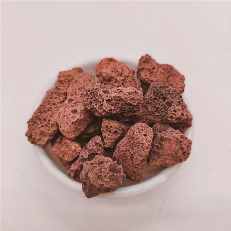 Customized red volcanic stone processing, 2-6cm fish tank landscaping, horticultural filtration, porous adsorption, and removal of impurities in water
