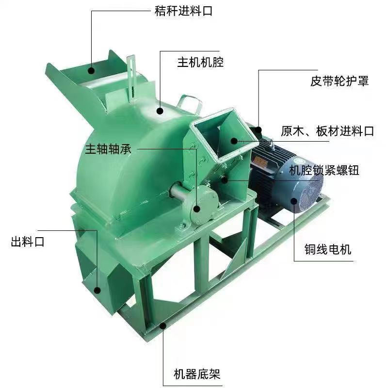 500 type multifunctional wood crusher, sawdust machine, green straw fine crusher, one machine, multi-purpose Hengxingrong Machinery