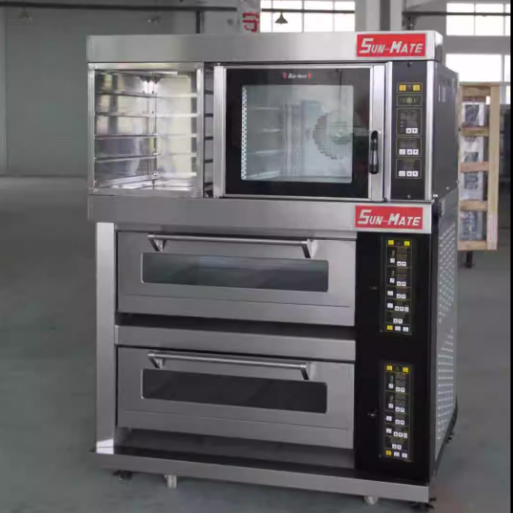 SEC-2Y+SCVE-4C two-layer four plate Chinese electric furnace with four plate hot air stove and three wheat oven combination furnace