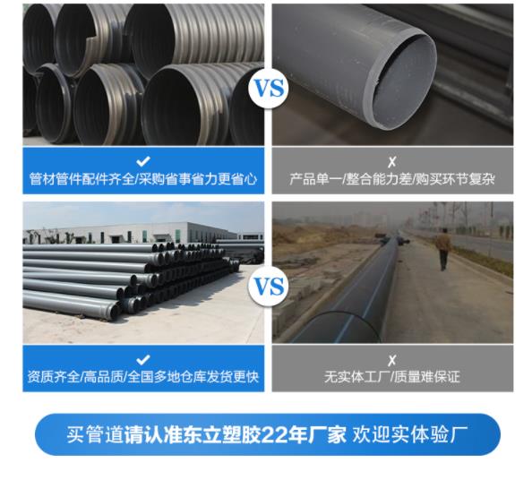 HDPE plastic steel winding drainage pipe is corrosion-resistant and wear-resistant, with a long service life that can be customized according to needs