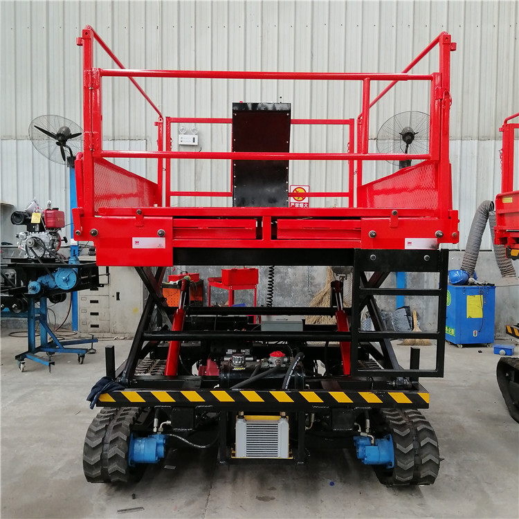 Small orchard lifting and picking machine scissor fork type electric hydraulic high-altitude operation lifting platform