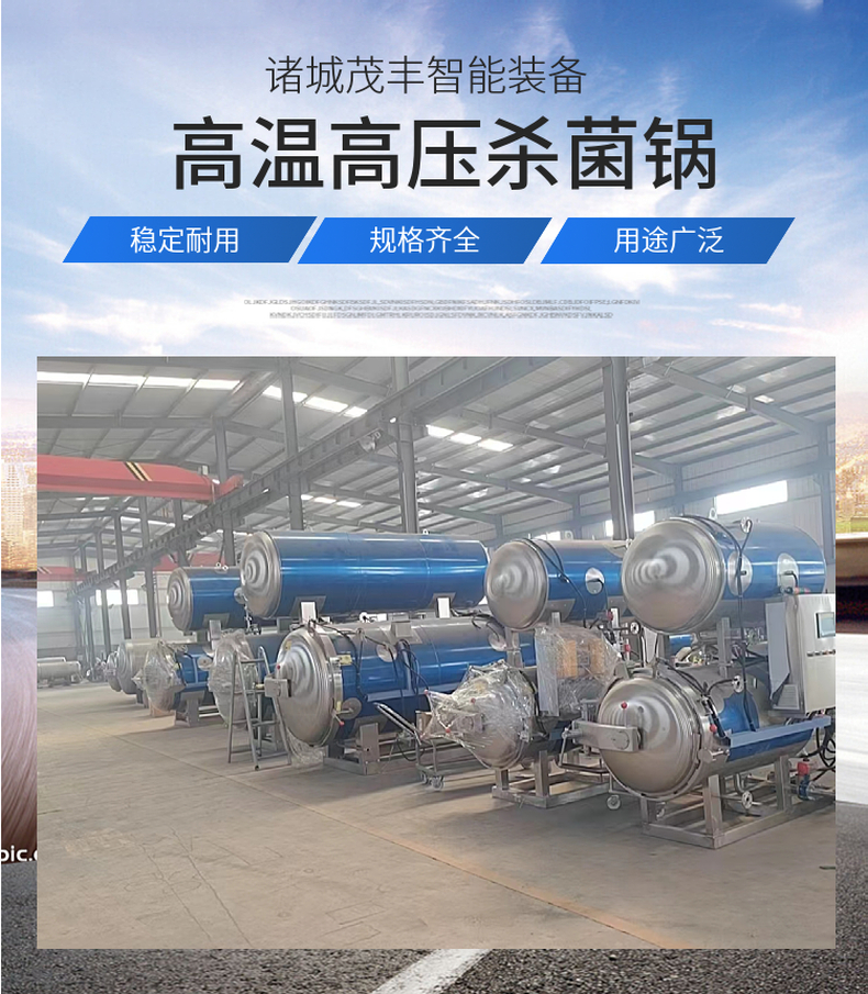 Double pot parallel sterilization pot Steam heating cooked food high-temperature sterilization kettle Canned food sterilization equipment