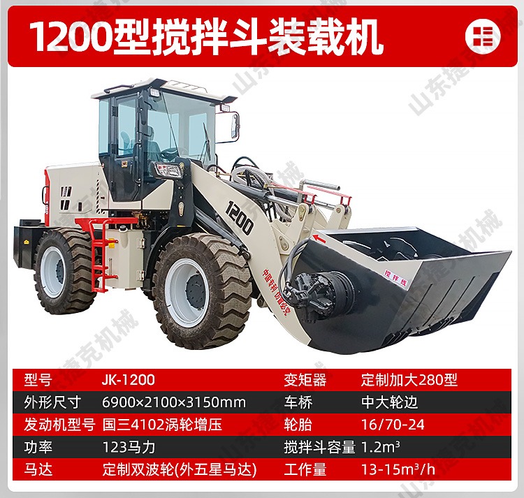 Forklift accessories Mixing bucket project fund Multi function Concrete mixer Cement transport mixing integrated loader