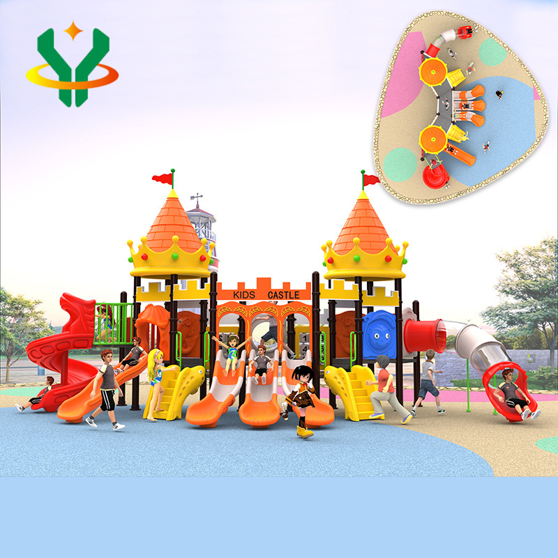 Outdoor plastic slide combination kindergarten children's slide community amusement facilities