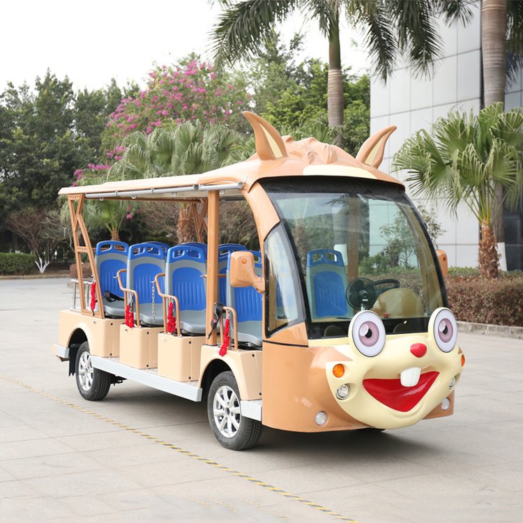 Hainan Haikou Sanya Danzhou 14 seat electric sightseeing car manufacturer customized cartoon sightseeing car animal Tour bus service