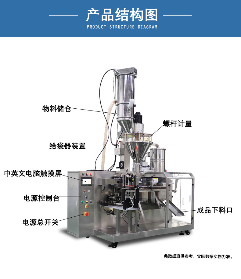 Ice cream powder automatic bagging and packaging machine Prefabricated bag powder Horizontal bagging machine Zipper bag packaging equipment