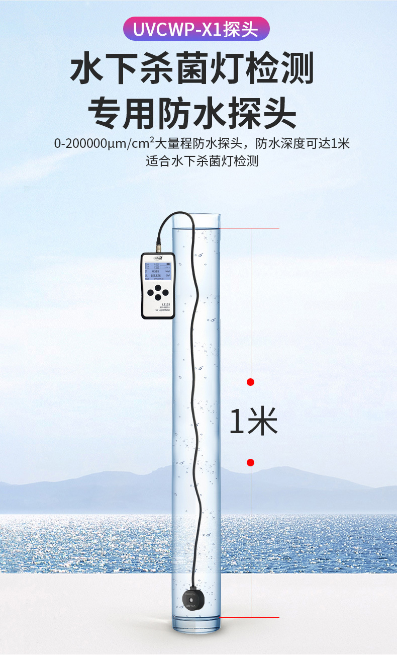 LS125 UV energy meter, UV intensity meter, multi-channel UVC ultraviolet detection instrument, UV-A radiation meter