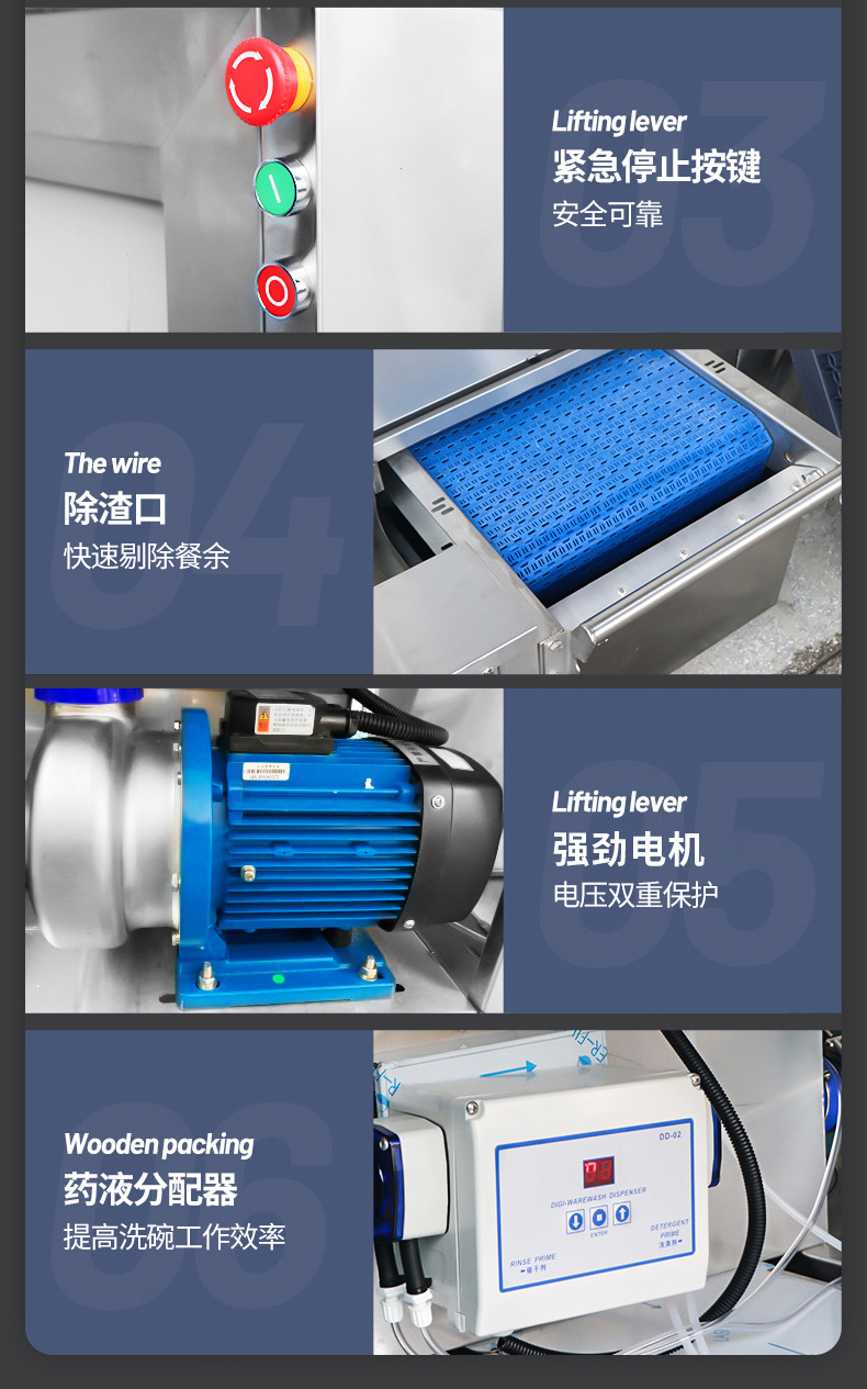 Changlong type fully automatic ultrasonic dishwasher, hotel cafeteria, fast cleaning of trays, dishes, and bowls, Youshun Machinery