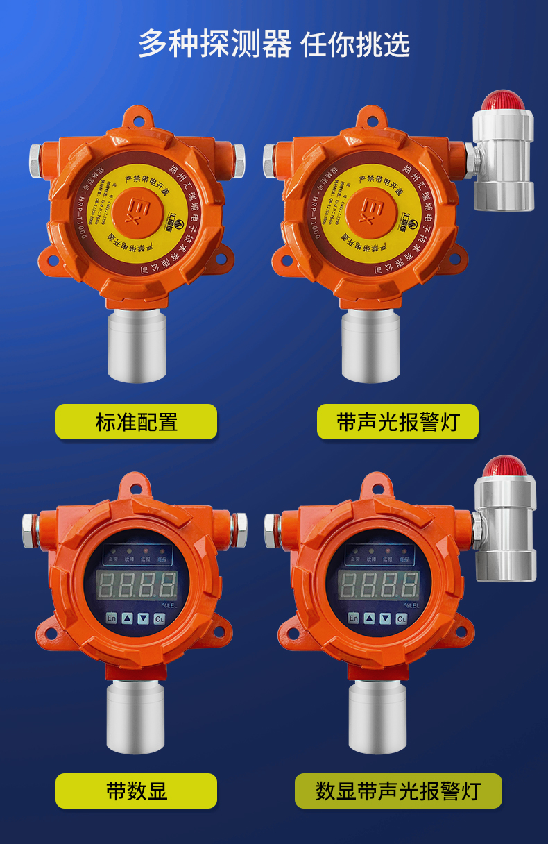 Fixed combustible gas detector for industrial and commercial use - Natural gas, gas, liquefied gas leakage audible and visual alarm