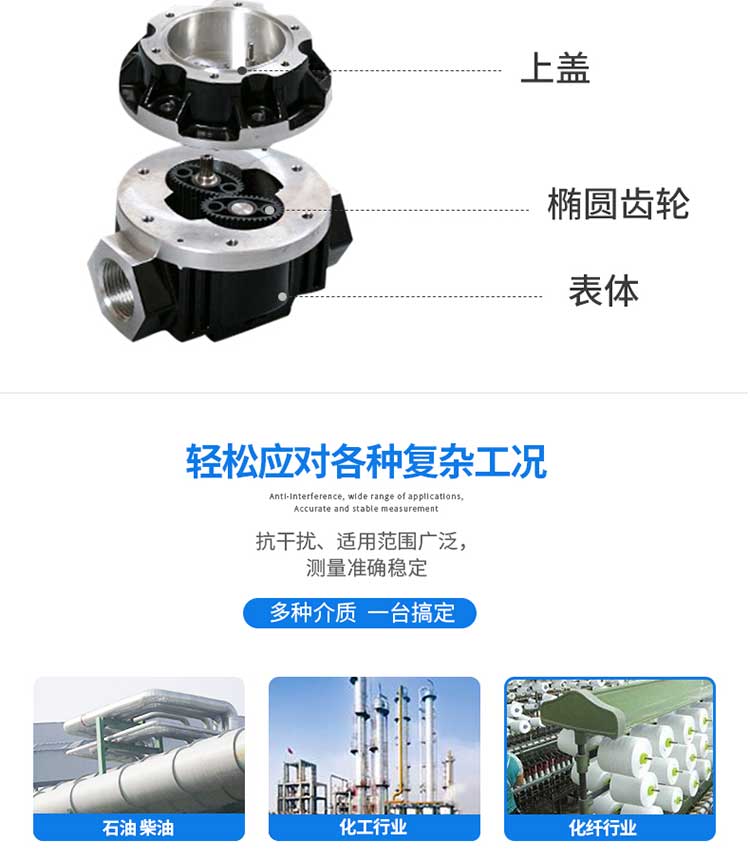 Gold standard instrument intelligent high-precision volumetric pointer display oval gear flowmeter LC Jet fuel diesel