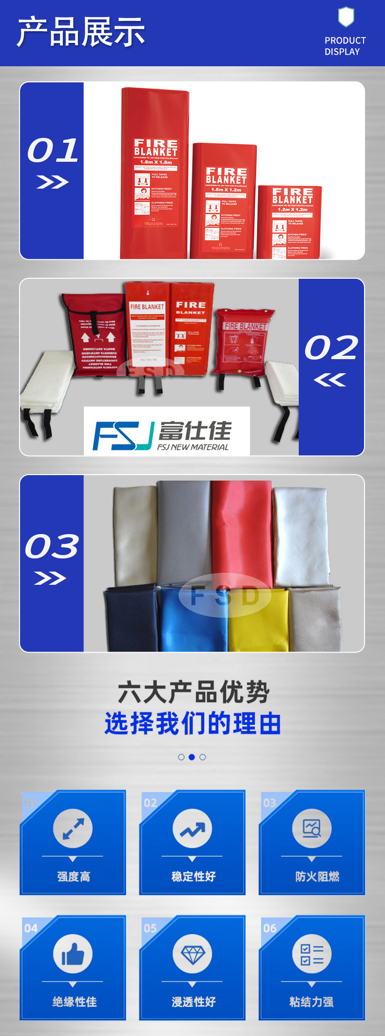 Fushijia Hotel Home Fireproof and Flame retardant Fire Extinguishing Blanket Thickened Welding Asbestos Protective Blanket Customizable