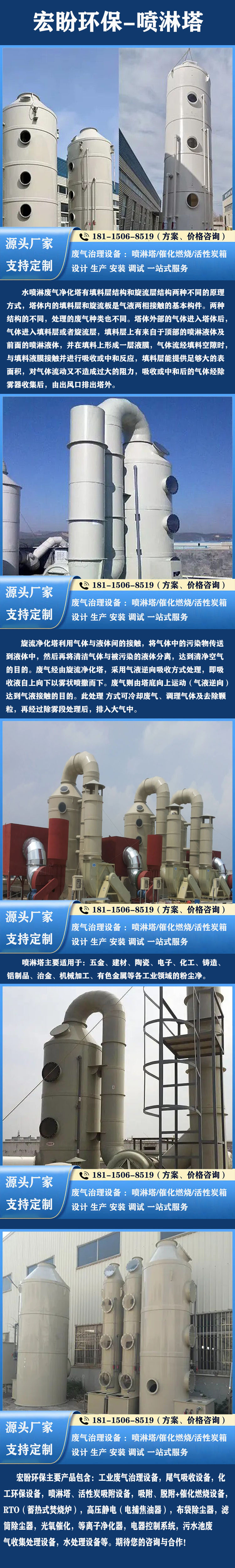 HPPL103 purification tower 32000 air volume fiberglass spray tower Hongpan environmental protection equipment customization