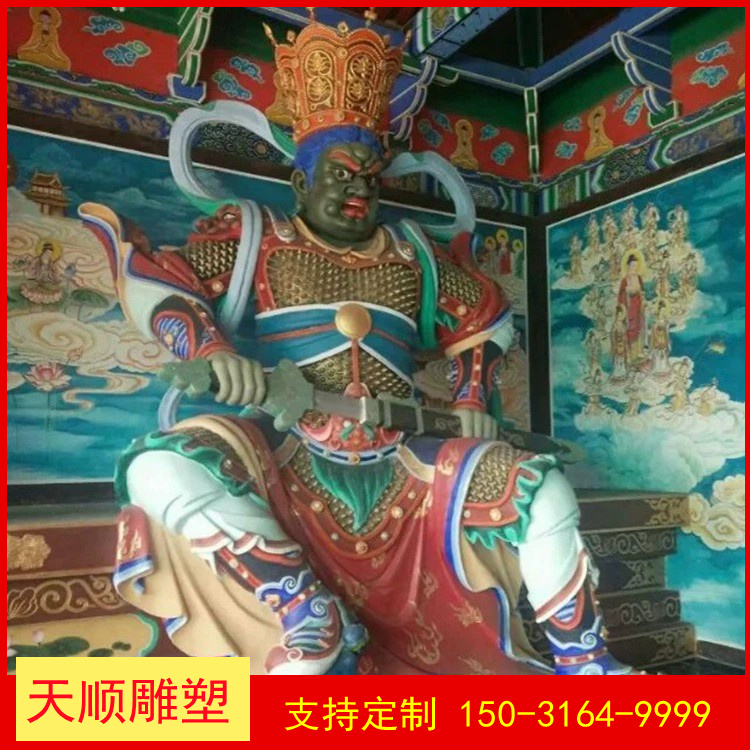 2m brass Four Heavenly Kings Buddha customized color painting for the production of four Vajra Dharmapala statues