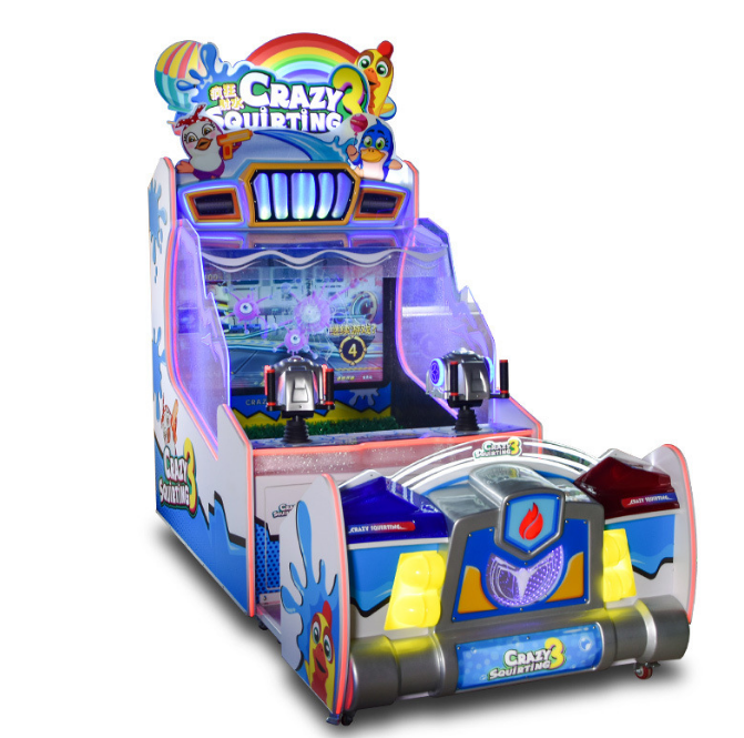 Video City Game Machine Double Shooting, Water Shooting, Ball Shooting, Children's Coin Machine, Amusement Park, Parent-child Play Machine, National Music Animation