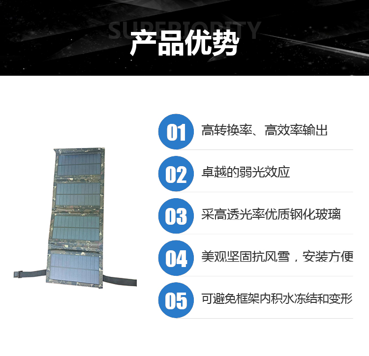 Renshan 6v10w solar foldable package single crystal photovoltaic panel is convenient to carry and lightweight