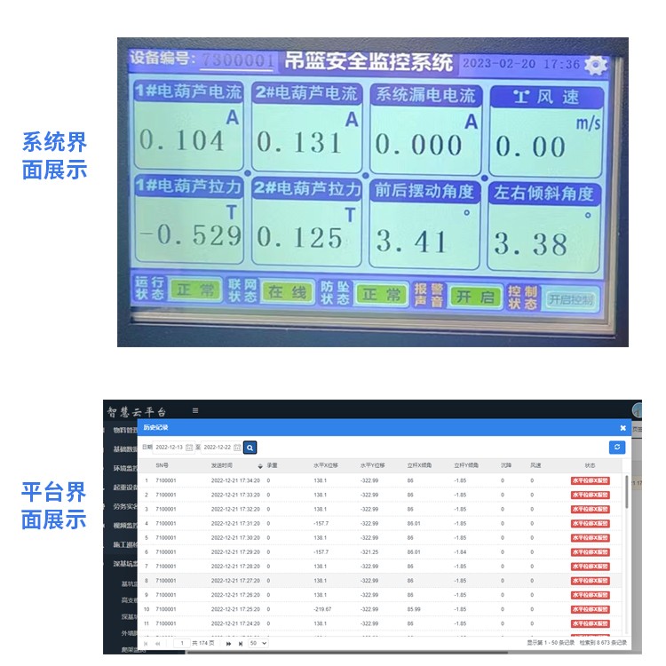 Hanging basket monitoring system - monitoring and display of body computer networking module, weight sensor, inclination angle, wind speed, automatic