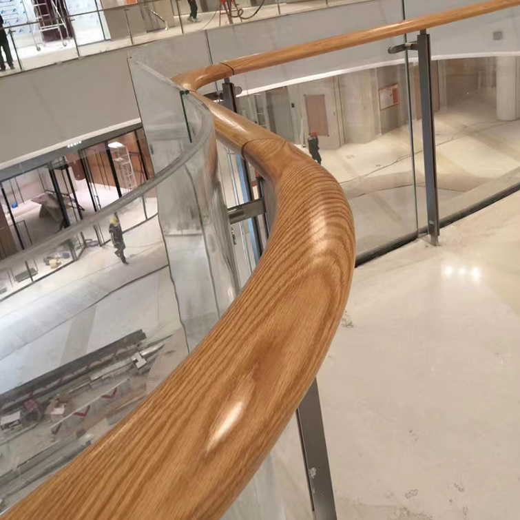 Staircase polymer PVC circular horseshoe shaped plastic wood handrail resin hot bending handrail