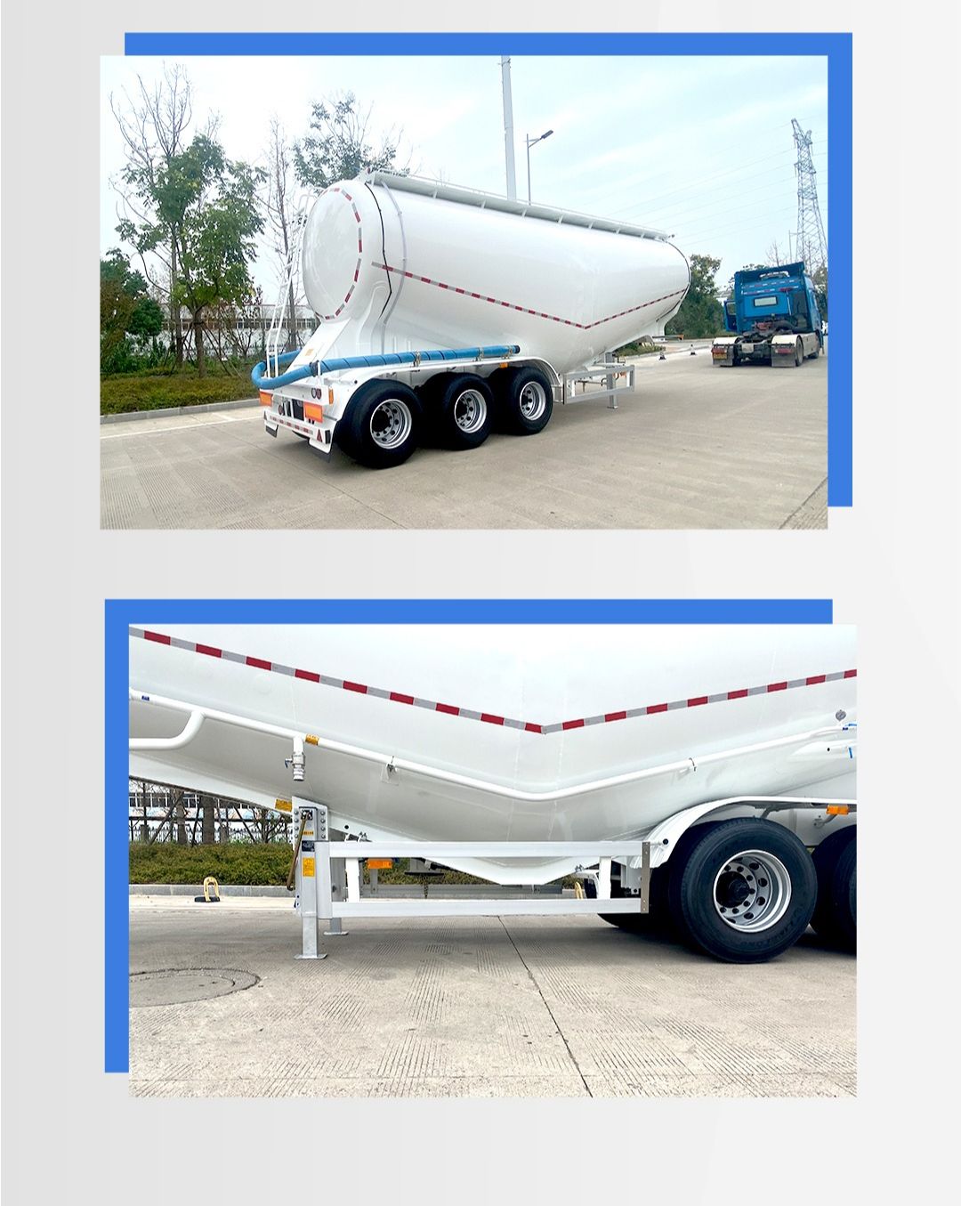 MasterCard 45 cubic meter single silo cement, coal powder, calcium carbide powder, flour, chemical powder transport tank truck, semi trailer manufacturer