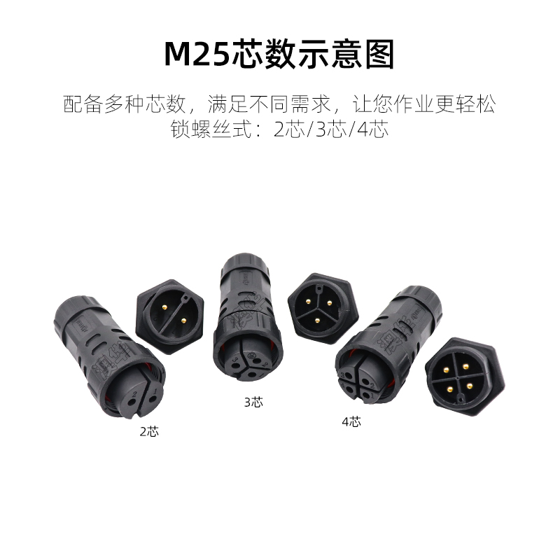 AHUA Aohua M25 pair board mounted waterproof connector communication equipment power plug IP67 aviation connector