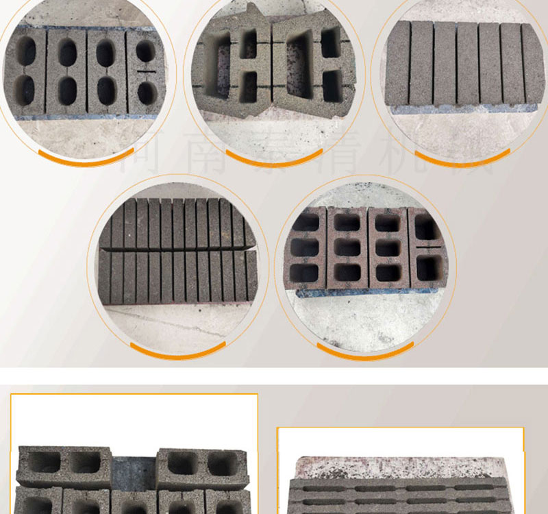 Environmentally friendly unburned brick machine uses waste building materials to produce various hollow cement bricks with low consumption