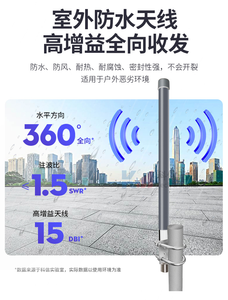 Manufacturers can customize and supply outdoor base station 433 Lora fiberglass antenna IP67 waterproof high gain omnidirectional