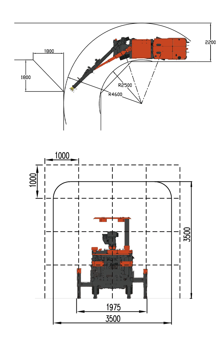 Difeng small rock drilling jumbo small roadway non-ferrous metal mine four-wheel drive rubber wheel diesel engine traveling electric drilling