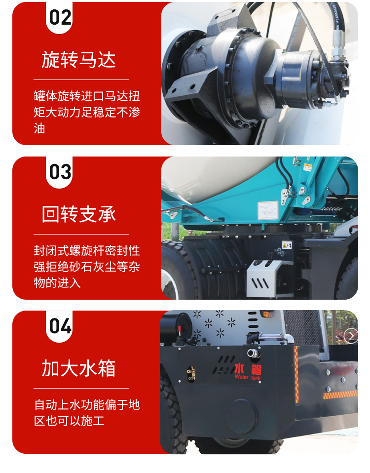 Automatic feeding Concrete mixer 1.8 square tank truck cement pump truck full-automatic integrated rotary transport vehicle