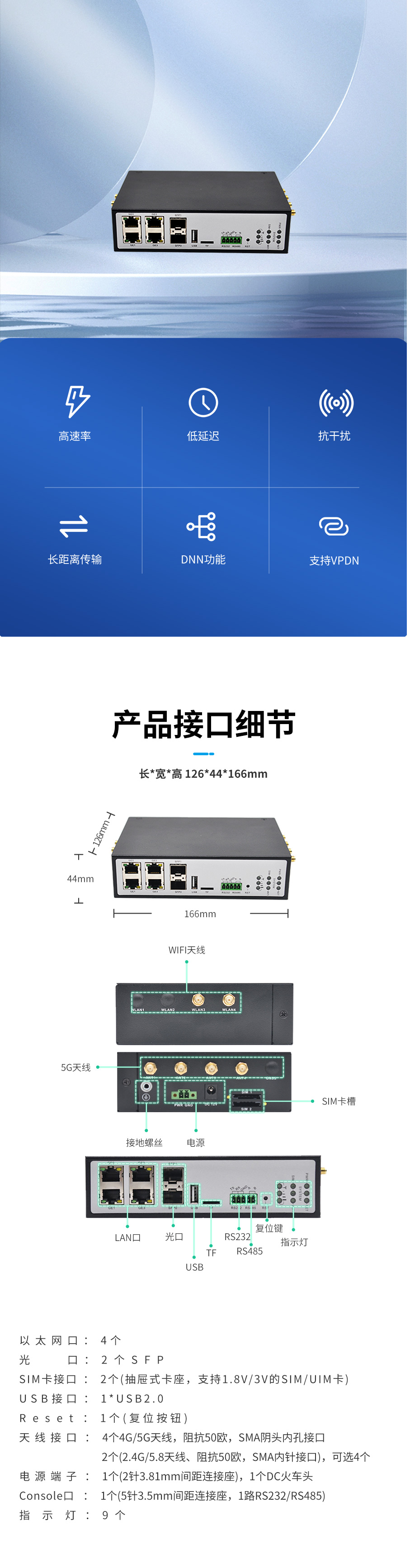 Xingchuang SR800-01 Optical Port 5G Industrial Wireless Router with Extended Signal Receiving Distance Network Slice