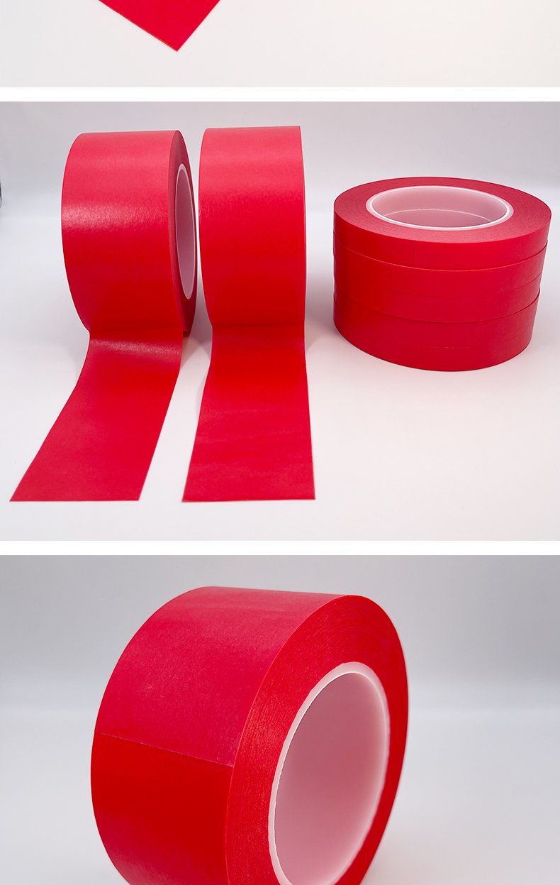 Manufacturer's long-term supply of red textured tape PCB protection, shielding, corrosion resistance, high temperature resistance, red textured paper Deqin