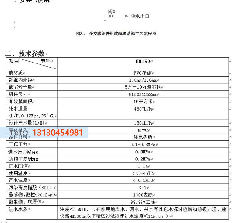 Ultrafiltration membrane HM90PAN industrial HM160/200PVDF water treatment filtration equipment urea purification of wastewater