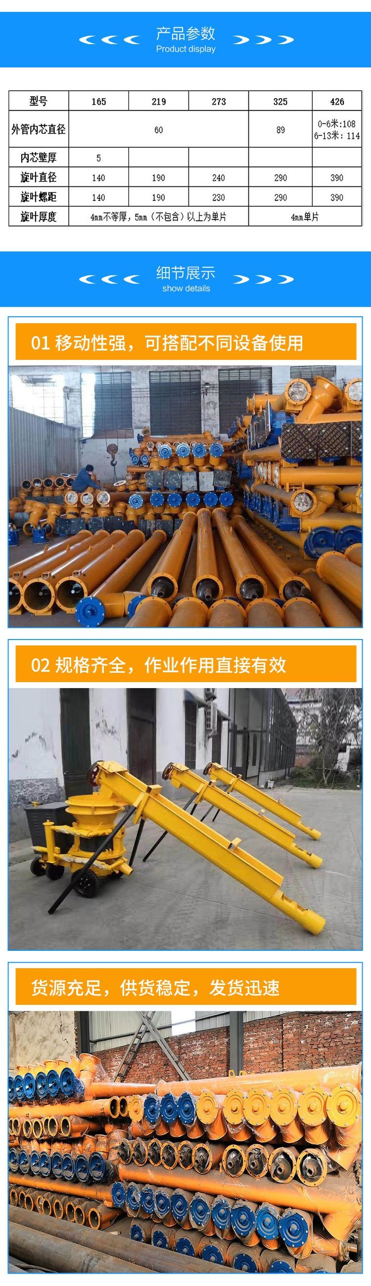 Weijie Environmental Protection Spot LSY Screw Conveyor LS with Shaft Loading Machine U-shaped Twisted Dragon Conveyor Equipment Customization