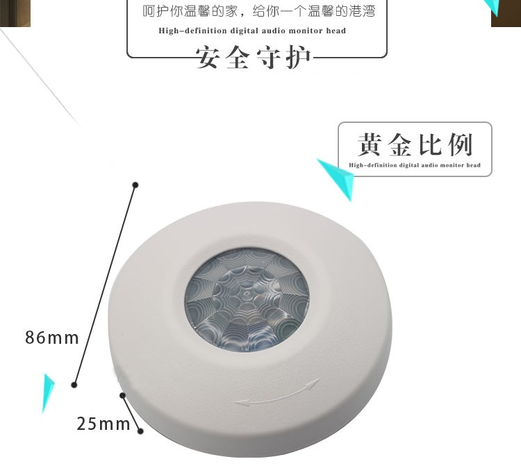 Honeywell Domain 997 Ceiling mounted Passive Infrared Detector 360 ° Ceiling mounted Infrared Alarm