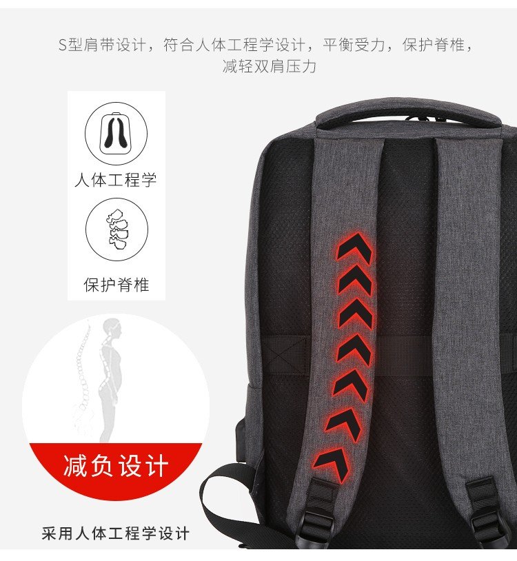 【 Customized 】 Men's backpack with large capacity and multifunctional laptop backpack for students