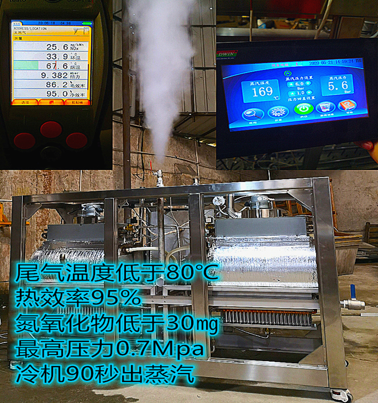 Fully automatic gas steam generator with large capacity design, silent operation flow meter, natural gas steam boiler