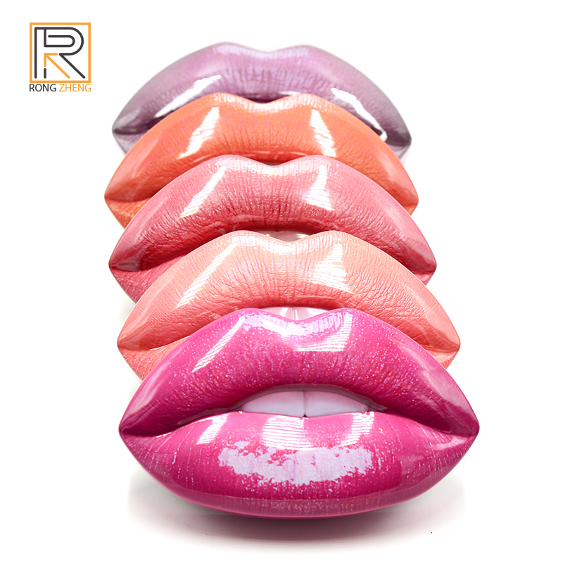 Source manufacturer produces cross-border tinplate lip shaped packaging iron box lipstick lip color eyeliner pencil box