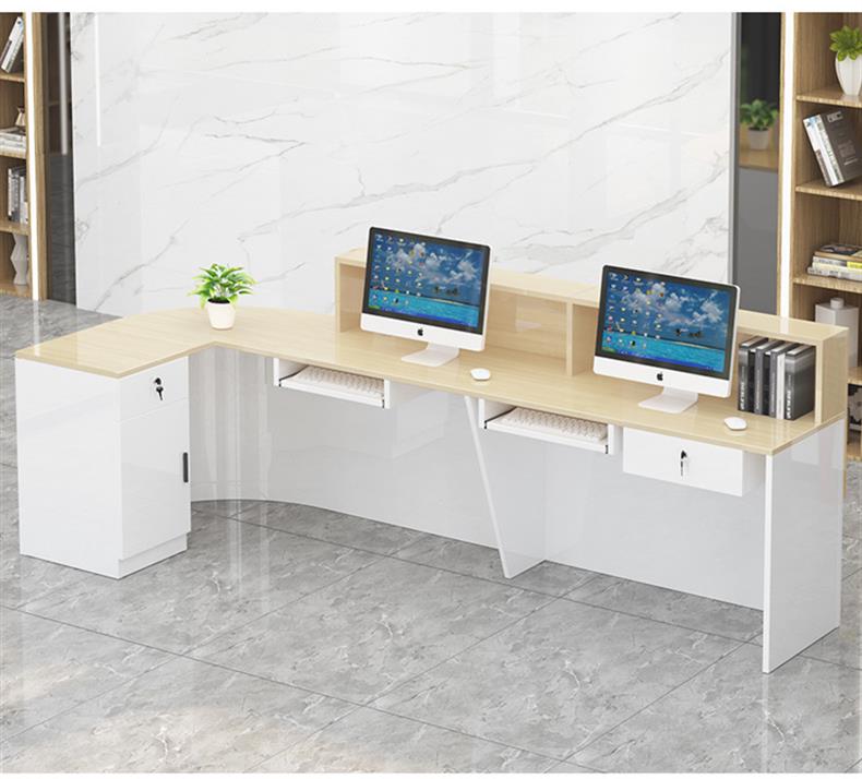 Front desk reception counter, bar counter, store checkout counter, semi circular corner, small beauty salon training and consultation counter of the company