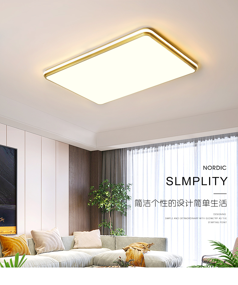 Nordic living room light LED minimalist bedroom ceiling light, three bedrooms, two living rooms, whole house eye protection lighting fixtures, lighting decoration