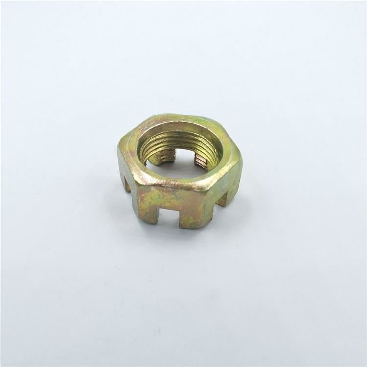 Galvanized slotted nut, thickened nut, carbon steel grade 4.8 bright fastener customization