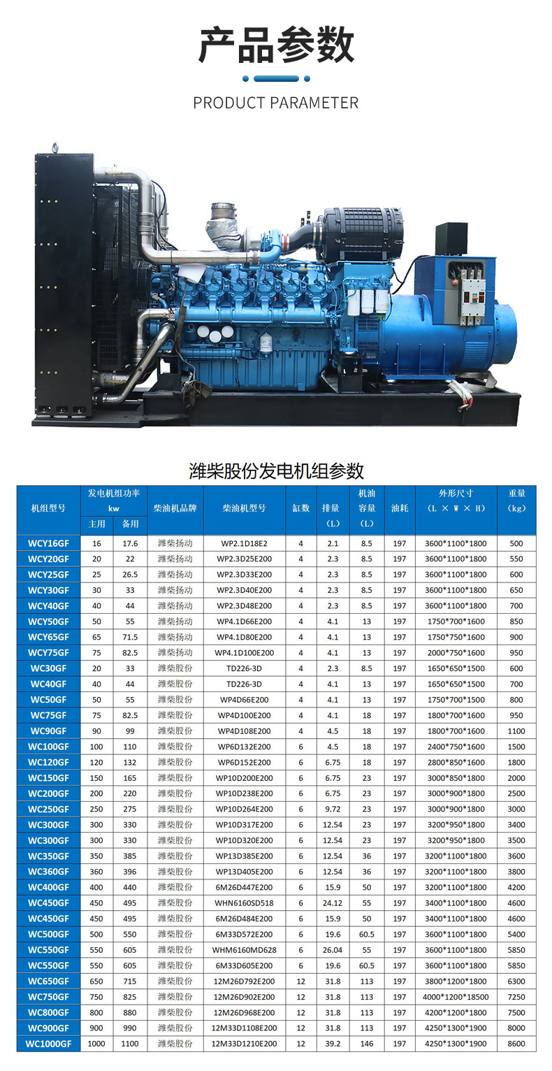 Yuanyu Power WP10D320 generator set with 300kw high-power stable power generation