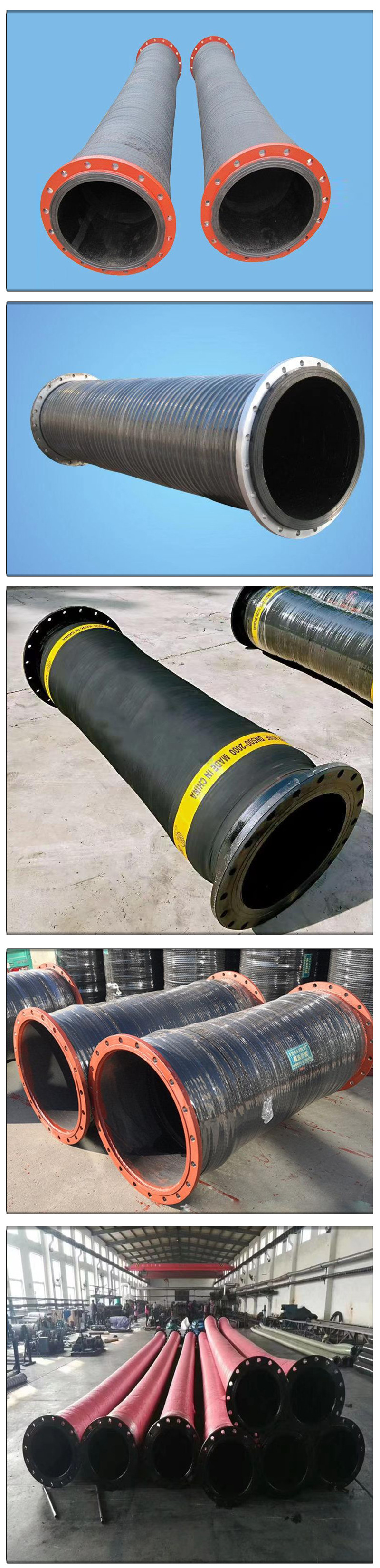 Wear-resistant sandblasting cloth suction hose, sulfur removal steel wire framework rubber hose, large diameter gas suction and drainage hose