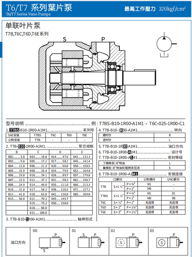 Denison DENISON Vane Pump T6/7CC/DC/EC/ED American Quantitative High Pressure Dual Pump Hydraulic Oil Pump