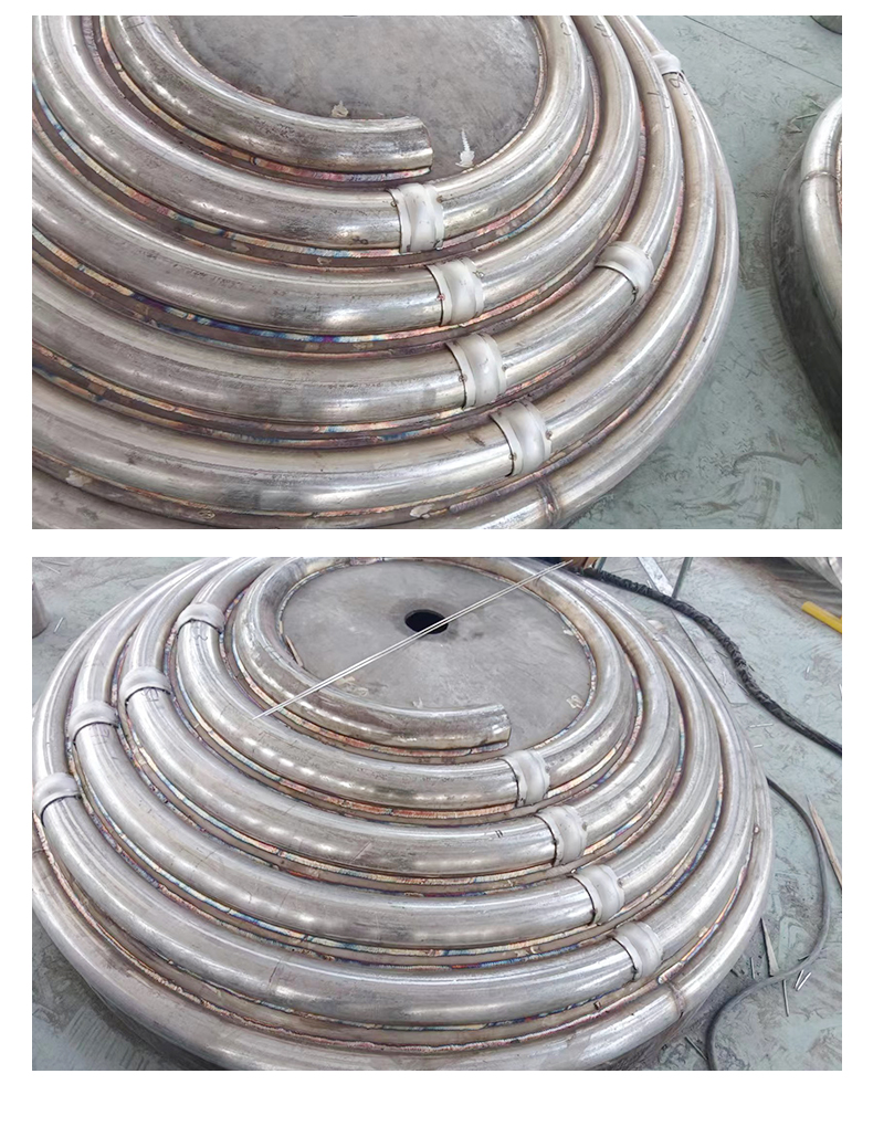 Stainless steel head coil corrosion-resistant reaction kettle coil wing height can be customized