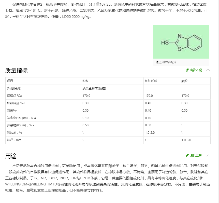 Lida Company specializes in supplying Ulin vulcanization accelerator M rubber accelerator MBT