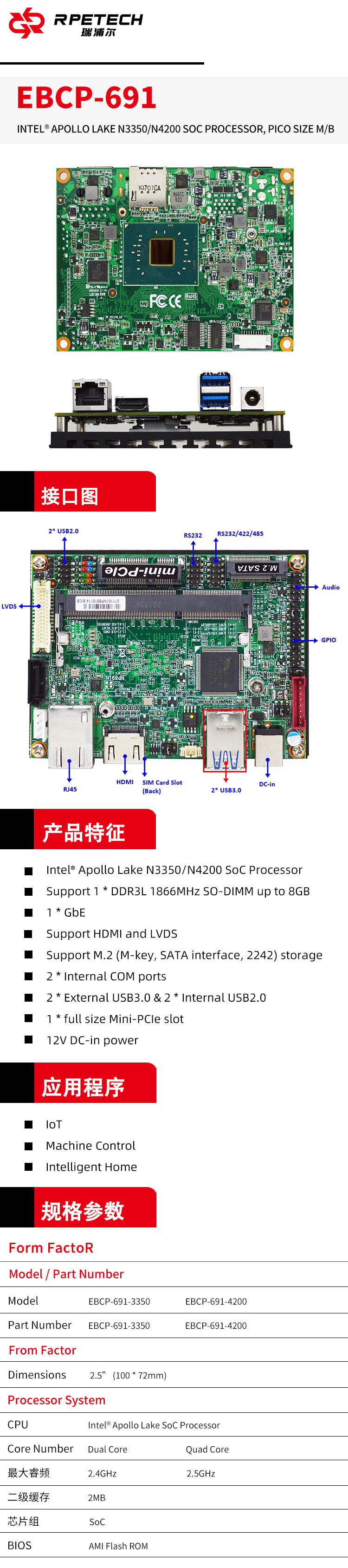 Ripple 2.5-inch industrial control motherboard embedded industrial computer microcomputer board with complete specifications and customizability