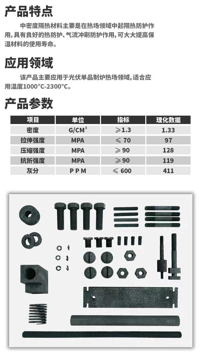 Customized non thermal deformation carbon carbon gasket, high purity carbon fiber screw, good sealing ring quality