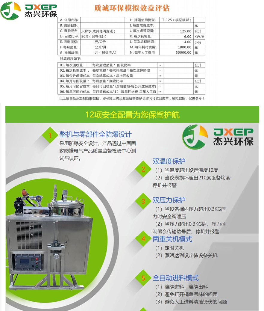 Jiexing Environmental Protection Solid Liquid Separation Kerosene Recycling Machine Factory Directly Sells Toluene Washing Gun Water, Tianna Water, Acetone Cleaning Agent