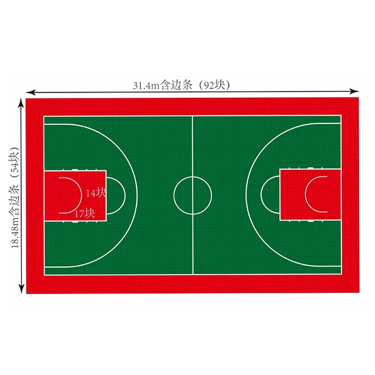 Basketball court, badminton court, table tennis court, suspended assembly flooring, outdoor sports field