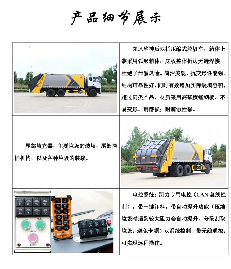 Dongfeng Tianjin 14 Square Compressed Garbage Truck Community Street Domestic Garbage Cleaning, Loading and Hanging Bucket Garbage Transfer