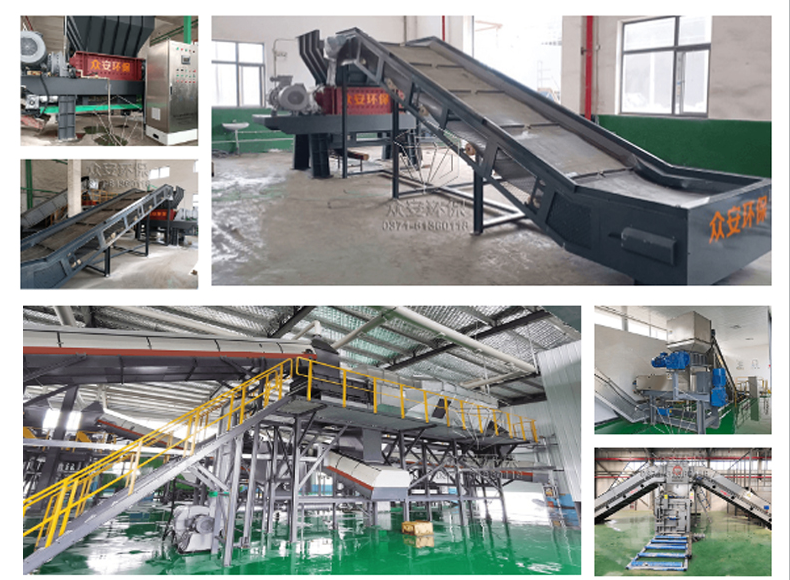 Rubber shredder, steel wire separator, particle machine, tire disposal production line, closed conveying, negative pressure dust reduction